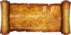 Bodó Jonatán névjegykártya